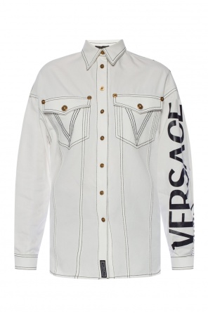 Logo-printed denim shirt, zdjęcie 1 Logo-printed denim shirt od Versace